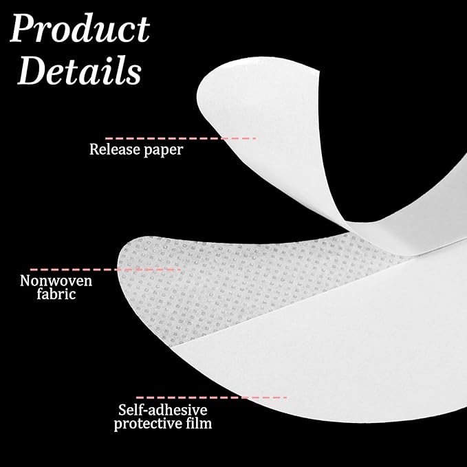 100 Pcs Eyeshadow Shield, Lint Free Eye Patches for Lash Extensions, 3.35" X 1.97" Eyeshadow Tape Eye Shadow Stencil, White Eyeshadow Stickers Prevent Makeup Residue for Eyeliner & Makeup