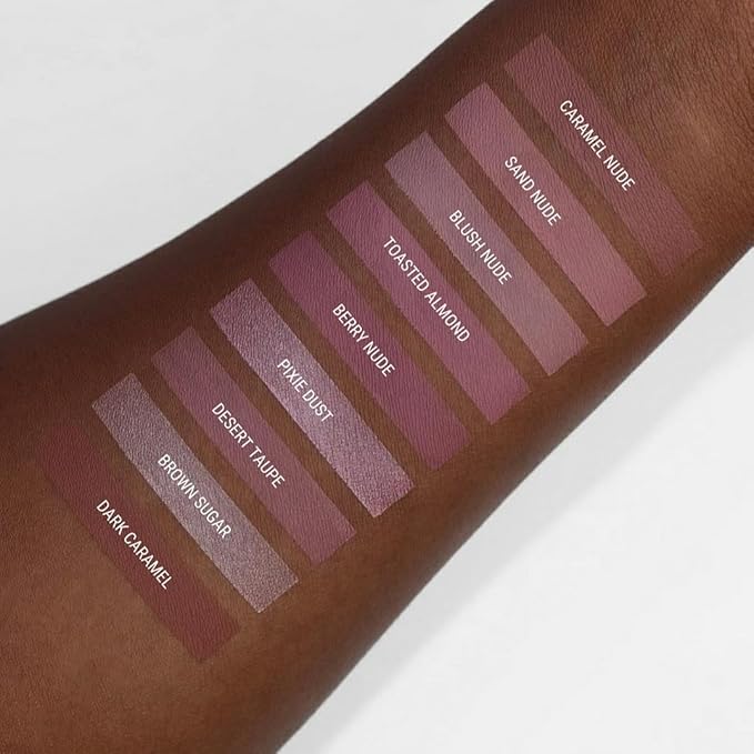 Aromi Dusty Rose Metallic Liquid Lipstick, Rosy Pink Nude Lip Color, Shimmery Finish, Waterproof, Long Lasting, Vegan, Cruelty-Free, Handmade (Pixie Dust)