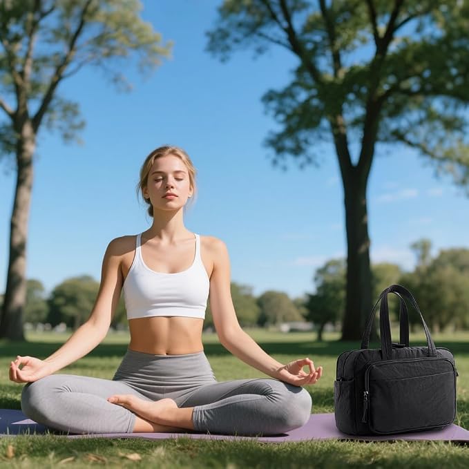 mini gym bag for women, travel duffel bag with wet pockets and Shoe Compartment,Lightweight carry on weekender duffel, water resistant,for sports,yoga,dance,green