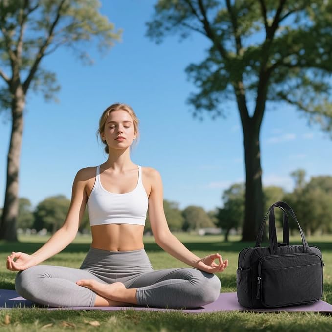 mini gym bag for women, travel duffel bag with wet pockets and Shoe Compartment,Lightweight carry on weekender duffel, water resistant,for sports,yoga,dance,blue
