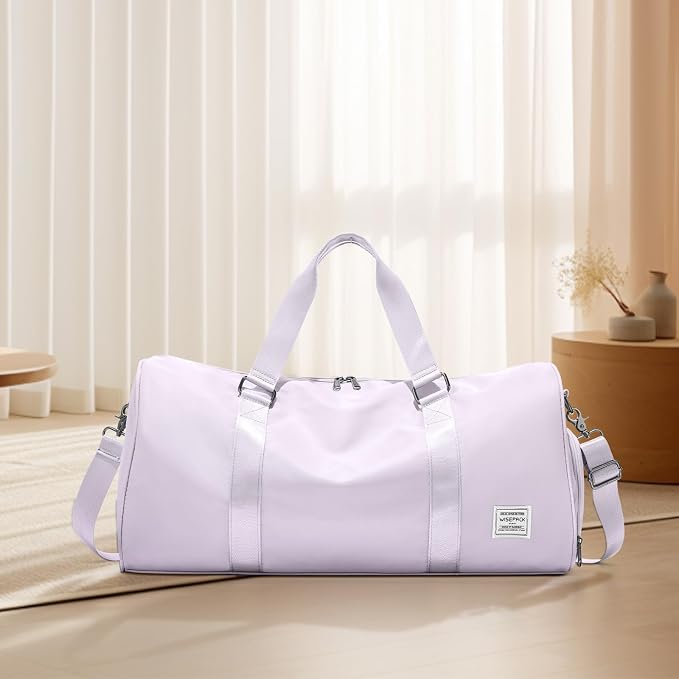 Travel Duffle Bag,Weekender Overnight Bags for Women with Shoes Compartment,Tote Gym Bag Personal Item Carry On Bag for Travel Business Trips Sport Hospital Dance Purple