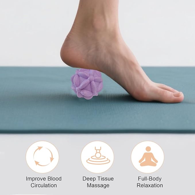 Foot Massage Ball Myofascial Release, Pain Relieve from Plantar Fasciitis, Hand & Back Massage Ball, Restore Foot Massage Roller, Massage Tool for Tight Muscles and Sore Feet