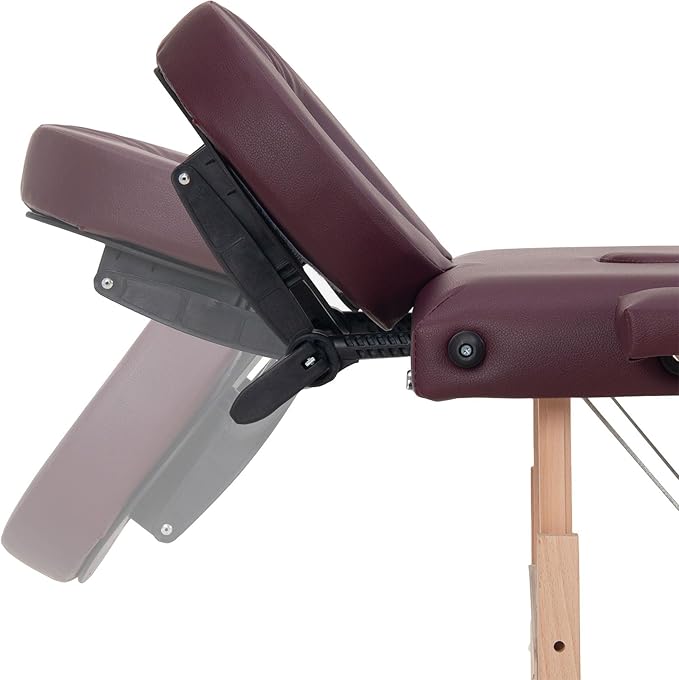Artechworks Massage Table Massage Bed Portable Lash Bed for Eyelash Extensions Beauty Tattoo Table Adjustable for Spa Salon,Lightweight (Wine Red, 2 Folding No Bag)
