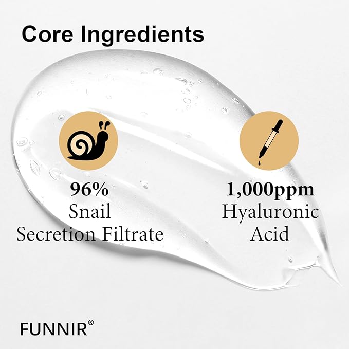 Snail Mucin 96% Essence 100ml, Hydrating Serum for Face with Snail Secretion Filtrate for Dull Skin, Skin care products for All Skin Types