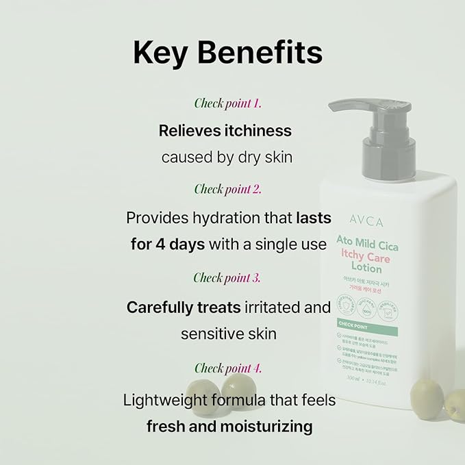 AVCA Cica Ceramide Lotion for Sensitive Itch-Prone Skin 300ml(10.14 fl. oz)– Hypoallergenic, Fragrance-Free Moisturizing Body & Face Lotion, Plant-Based, K-Beauty