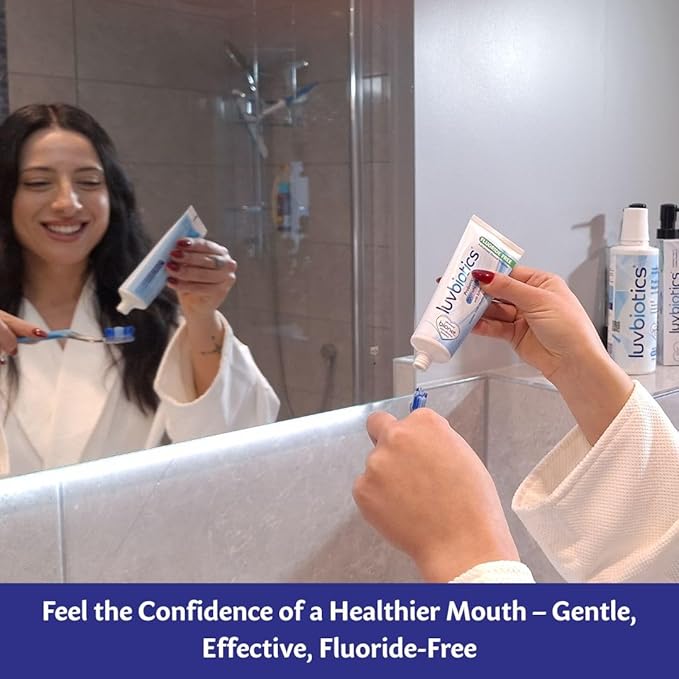 Luv Biotics Probiotic Whitening Toothpaste with Xylitol & Aloe Vera Fresh Breath, Cavity Protection, Microbiome Support & Healthy Gums – No Sulphates or Parabens-75ml