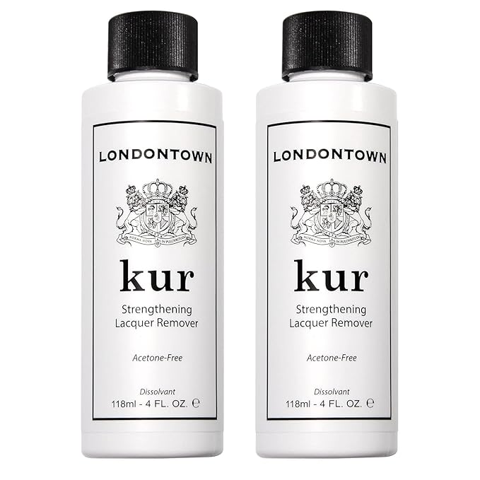 LONDONTOWN Acetone-Free Nail Polish Remover – Fast-Acting, Gentle Formula with Vitamins A & E, Removes Glitter & Dark Polish, Strengthens & Hydrates Nails, 4 fl oz each, Pack of 2