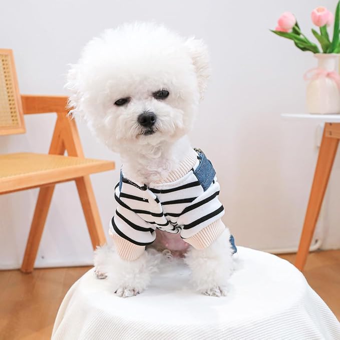 Dog Stylish Overalls Comfortable Puppy One Piece Outfits Summer Bib Overalls for Small Dogs Cute Pet Jumpsuit Onesie Chihuahua Yorkies Birthday Holiday Clothes Costume
