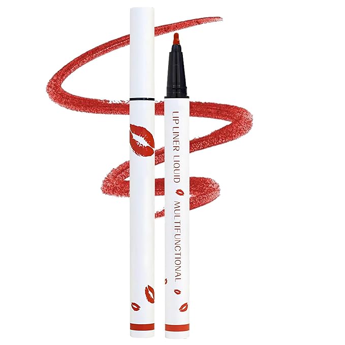Longwear Liquid Lip Liner, 2025 New 2-in-1 Lip Liner Liquid Pen, Waterproof Long-Lasting Matte Liquid Lipstick for Women (14)