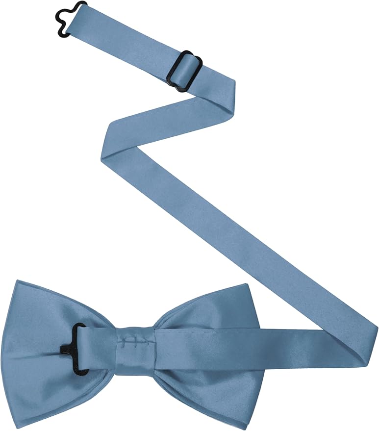 JEMYGINS Solid Color Pre-tied Bow Tie Adjustable Bowtie for Men