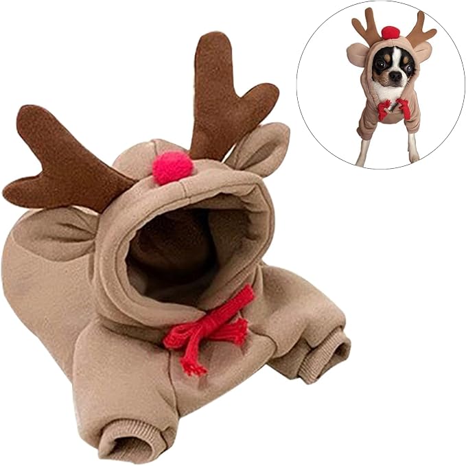 Pet Clothes Dogs Hoodie Sweatshirt - Elk Fruit Shape Cold Weather Clothes Costume Outfit for Puppy Cats Small MediumDog (X-Small)