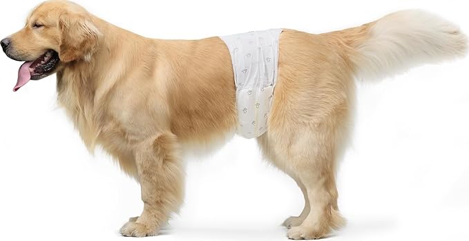 Amazon Basics Male Dog Diapers, Ultra Absorbent Disposable Wrap with Wetness Indicator, Secure Fit, Leakproof and Breathable, Large, 30 Count