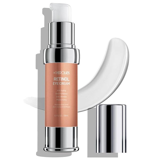 Retinol Eye Cream for Dark Circles and Puffiness, Anti Aging Under Eye Cream with Hyaluronic Acid, Retinol & Collagen to Fight Fine Lines, Wrinkles & Dark Spots