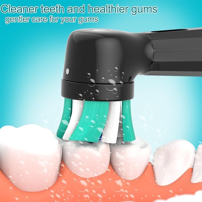 Replacement Heads Compatible with Oral B iO Electric Toothbrush, Soft Toothbrush Heads Fit for Oral-B iO 2/3/4/5/6/7/8/9/10 Series with Covers, White+Black 8pcs