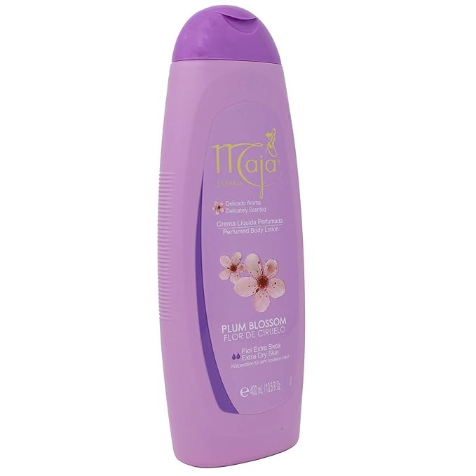 Maja Plum Blossom Body Lotion, Perfumed Body Lotion with Almond Oil and Vitamin E for Dry Skin, Keeping your Skin Hydrated, Floral and Fruity Fragrance, 2-Pack of 13.5 FL Oz each, 2 Bottles