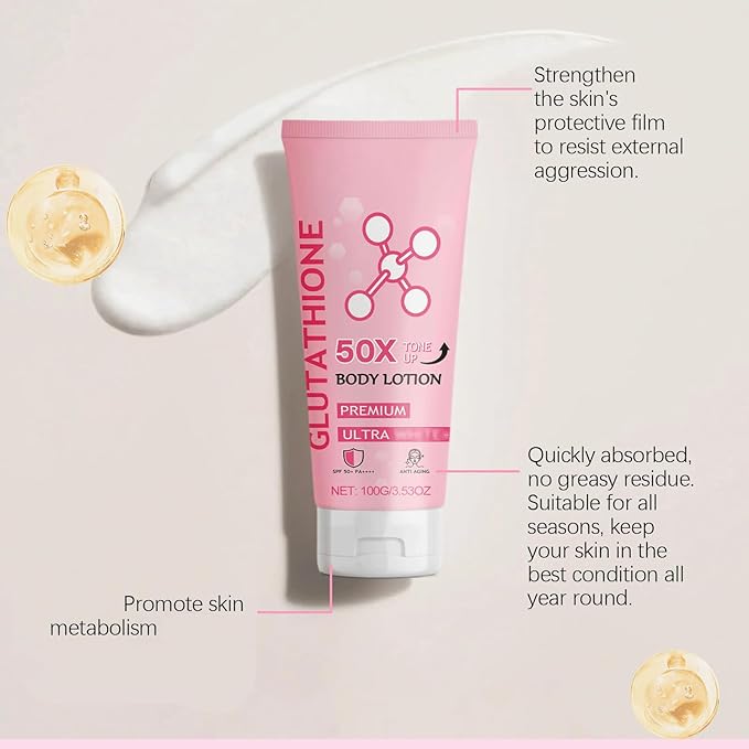 Glutathione 50x Tone Up Body Lotion,Glutathione Body Cream,All Over Body Scented Body Lotion (3, pcs)