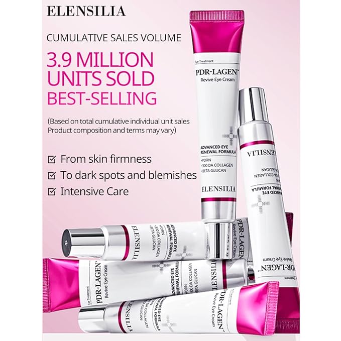 Elensilia PDRN Eye Cream with 10% PDR-LAGEN™ Complex & Volufiline – Korean Salmon DNA Under Eye Cream for Dark Circles, Puffiness, and Wrinkles – Fast Absorbing Anti-Aging Moisturizer 1.01 fl oz(30ml)