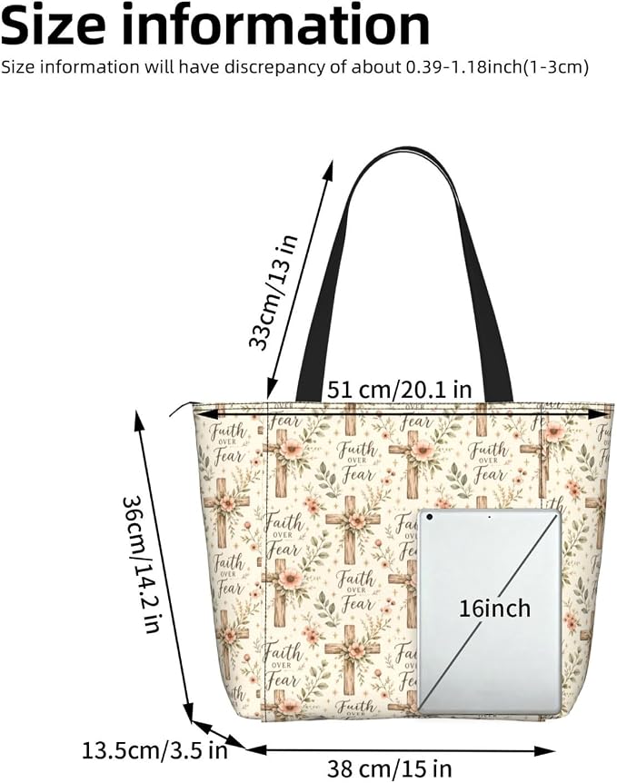 Christian Cross Jesus God Yoga Mat Bag for Women with Mats Bags Carrier Carryall Canvas Tote with Zipper Pocket, Polyester Gym Bag for Yoga Pilates Beach Travel Fitness Workout Gifts for Yoga Lovers