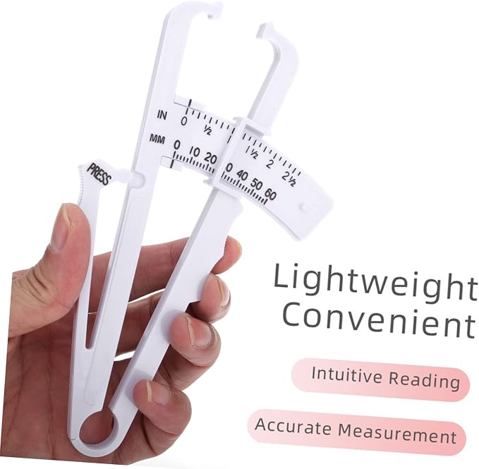Ipetboom 2Pcs Handheld Skinfold Caliper for Measurement Accurate Body Composition Tool with Centimeter and Scale for Fitness Tracking and Health Monitoring