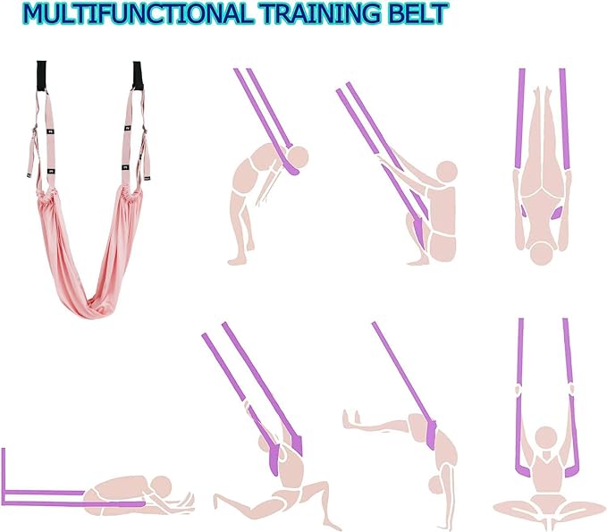 Yoga Stretching Strap,Stretching Equipment with Door Anchor,Back Stretcher for Back Pain, Flexibility Tensile Trainer for Dance Aerial Yoga Ballet Leg Stretching Exercise
