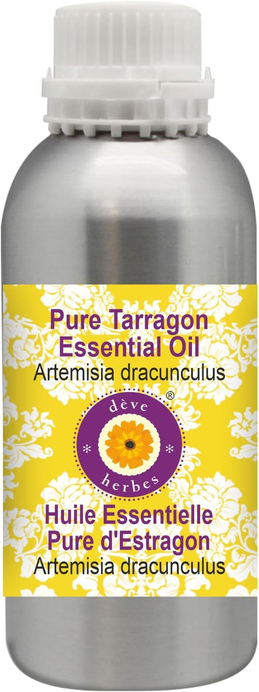 Deve Herbes Pure Tarragon Essential Oil (Artemisia Dracunculus) Steam Distilled 300ml (10 oz)