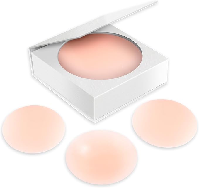 Nipple Covers - Reusable Adhesive Invisible Sticky Silicone Bra Nipple Coverage Pasties Breast Petal for Women