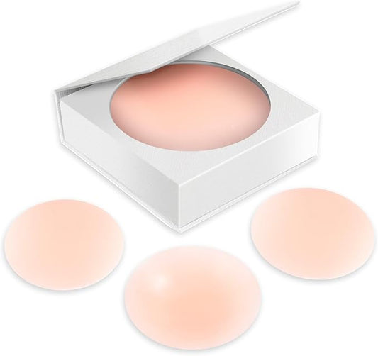 Nipple Covers - Reusable Adhesive Invisible Sticky Silicone Bra Nipple Coverage Pasties Breast Petal for Women