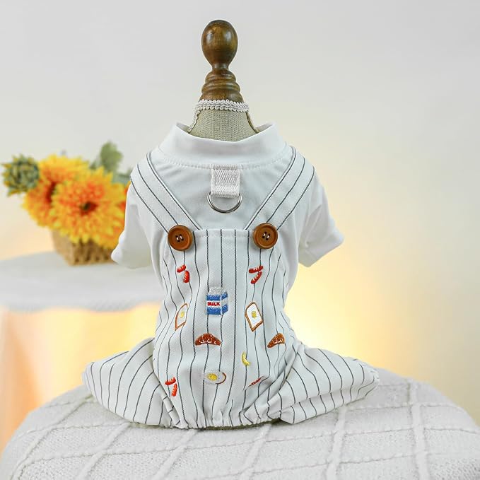 Dog Stylish Overalls Comfortable Puppy One Piece Outfits Summer Bib Overalls for Small Dogs Cute Pet Onesie Jumpsuit Chihuahua Yorkies Birthday Holiday Clothes Cat Costume