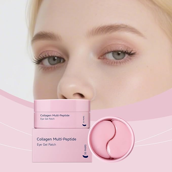 Collagen Eye Patches, Peptide Eye Patches - 30 Pairs Collagen Under Eye Patches | 15-Min Hydrating Hydrogel Eye Mask for Firming, Brightening, Pregnancy Safe (Men & Women)