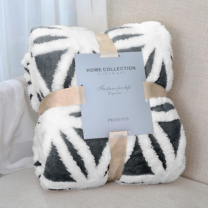 LOMAO Sherpa Fleece Blanket Gifts for Mom Dad Cozy Soft Throw Blanket for Women Men Birthday Gifts Dual Sided Couch Sofa Bed Blanket (Dark Grey, 60''x80'')