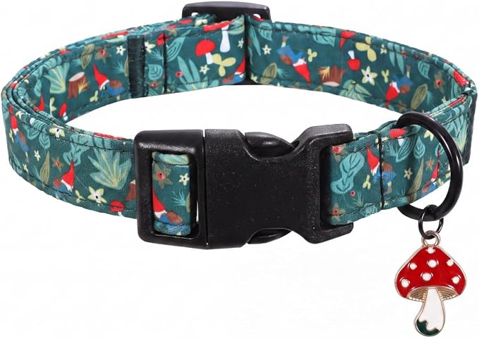 Fall Dog Collar, Mushroom Dog Collar for Large Dogs, L