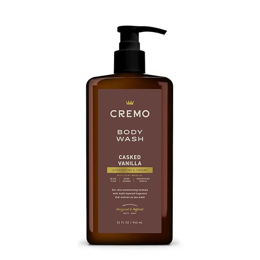 Cremo Rich-Lathering Casked Vanilla Body Wash for Men, 32 Fl Oz
