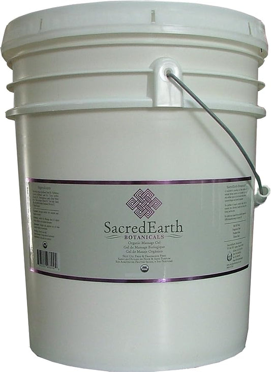Organic Massage Gel (5 Gallon) – NEW Formula, Unscented, Nut Oil Free, Gluten Free, Vegan and USDA Certified Organic