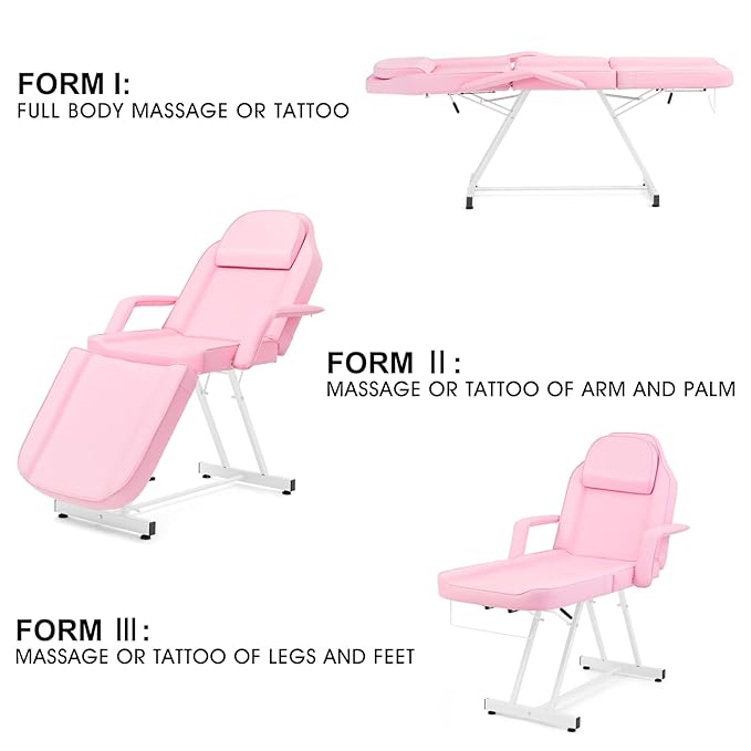 Artist hand Facial Bed Lash Bed for Eyelash Extensions (Pink)