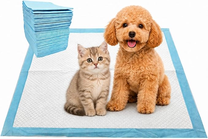 Puppy Pee Pads, 22 x 22 Inch Leak-Proof Pet Potty Training Pads for Dogs, Quick Absorb 6-Layer Design, Ideal for Puppies, Cats, Rabbits, and Guinea Pigs (Blue-50 Count)