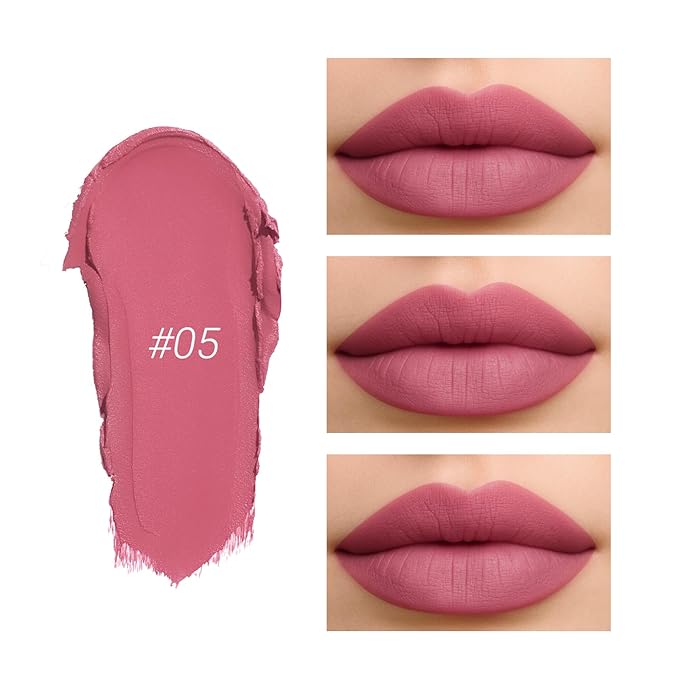 Erinde Matte Lipstick Lip Liner Crayon for Women, 24 Hour Lipstick Lip Liner Pencil, Neutral Lip Stick Lipliner Waterproof Long Lasting Smudge Proof, Vegan & Cruelty-Free, 05 Mauve