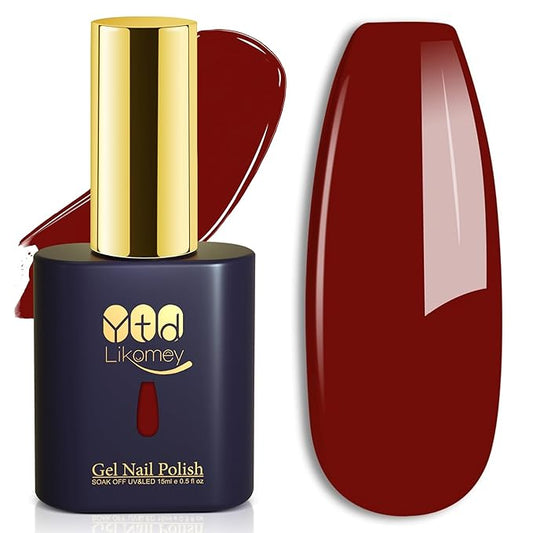 YTD Likomey Ruby Red Gel Nail Polish,15ml Salon Home DIY Nail Art Manicure and Pedicure Fall Winter Soak Off UV Color Varnish,CS411