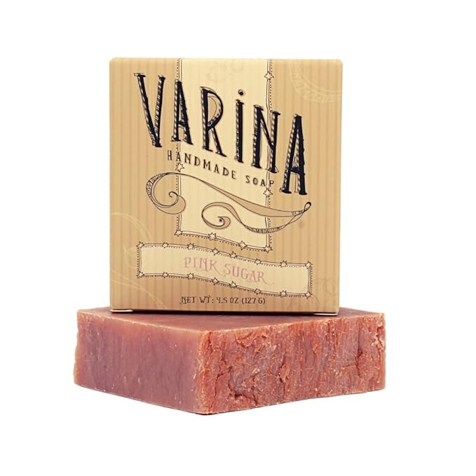 Natural Pink Sugar Bar Soap - Gentle Cleansing for Sensitive Skin, Floral - 3 Pack