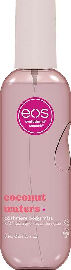 eos Cashmere Body Mist, Coconut Waters, Body Spray for Women, Hair Mist, Coconut Perfume, Moisturizing, Hyaluronic Acid, Glycerin, Vegan, Cruelty-free, 6 fl oz