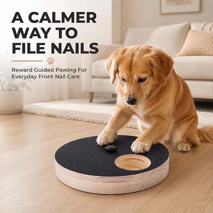 Wooden Rotating Dog Nail Scratch Board with Treat Dispenser