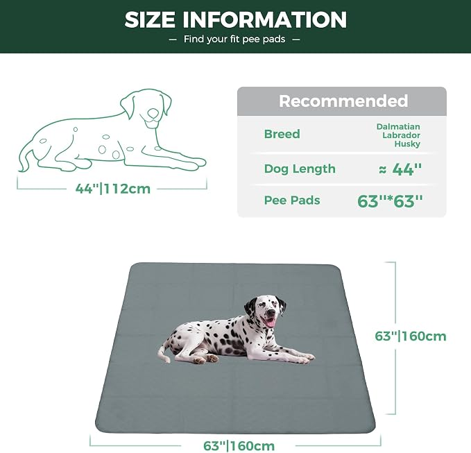 FXW Washable Pee Pads for Dogs, Super Absorbent, 63" Square, 1 Pack | Machine washable, Non-slip backing, Fits 24"H 8-Panel FXW Rollick/Homeplus Playpens