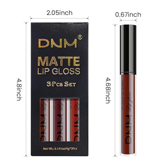 evpct 3Pcs Dark Red Deep Red Oxblood Red Matte Liquid Lipstick Lip Stain Sets for Women Matte+Lipstick Long Lasting Permanent 24 hr Hours Magic Lipstick 24 Hours original Waterproof 26