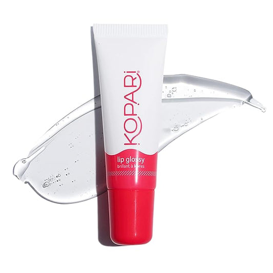 Kopari Coconut Lip Glossy - Clear Lip Oil Gloss, Sheer Non Stick Gloss, Hydrating and Moisturizing, Infused with Shea Butter & Squalane, Clear
