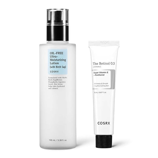 COSRX Oil-Free Revitalizing Duo - Oil Free Lotion with Birch Sap + Retinol 0.3% Cream
