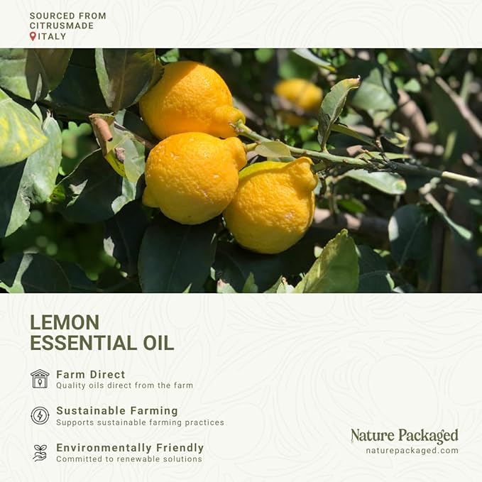 Lemon Essential Oil - Direct from Citrusmade Southern Italy - Cold Pressed - Aceite de Limón for Aromatherapy, Massage, Diffuser, DIY Candle and Soap Making - 22lbs