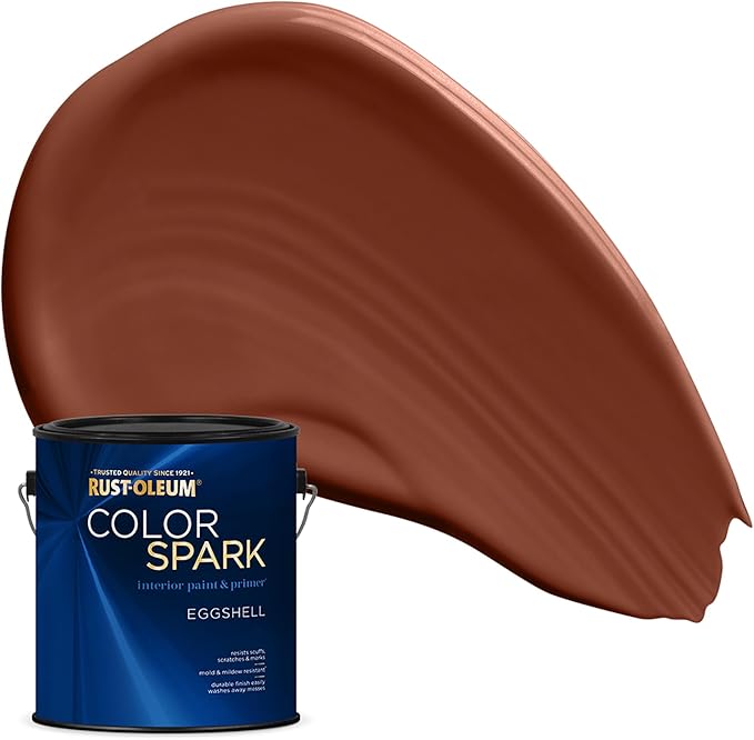 Rust-Oleum Color Spark Interior Paint and Primer in One, Eggshell, Red Rocks, 1 Gallon