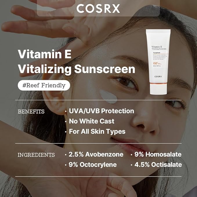 COSRX Morning Skincare Routine- Retinol 0.1% Cream + SPF 50 Vitamin E Suncscreen- Firm and Reduce Signs of Aging, Protect Skin from UVA & UVB Rays, No White Cast, Korean Skin Care