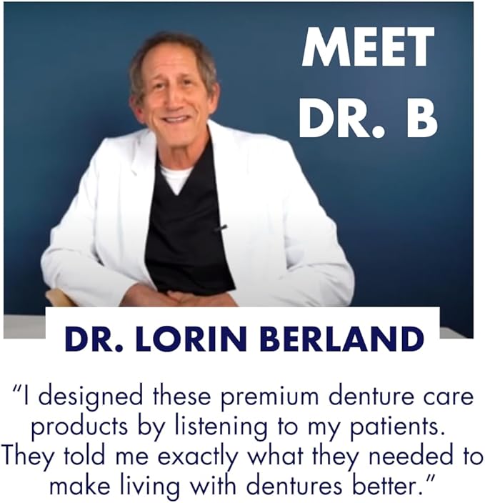 Dr. B Dental Solutions Cleanadent Denture and Gum Toothpaste, ADA Accepted All-Natural Denture Toothpaste for Adults - Removes Odors, Surface Stains and Adhesives - 4 oz