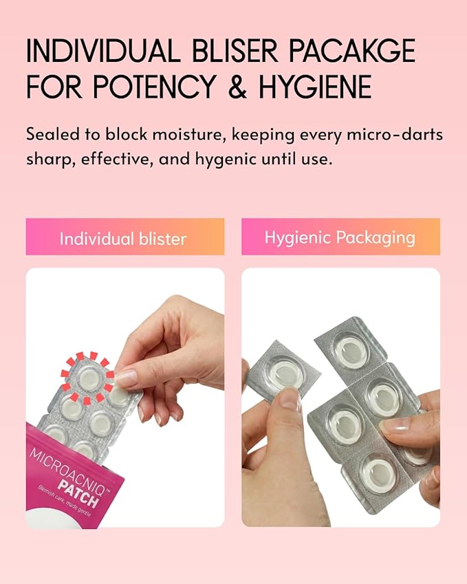le dalcom Korean Micro-darts Patch, Post Blemish Dark Spot Care for Radiance & Elasticity, Brighter-looking Skin Tone, Niacinamide & Adenosine, Individual Blister Package (36 Patches)