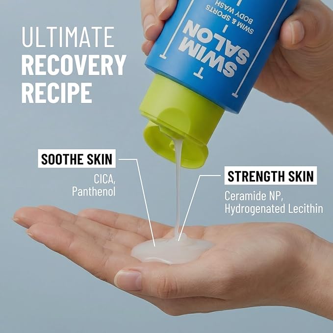 Chlorine Removal Body Wash for Swimmers | Vitamin C Removes Chlorine & Restores Skin Barrier | For Pool, Saltwater & Hard Water | Sulfate-Free, Silicone-Free (10.58 oz, Pack of 2)